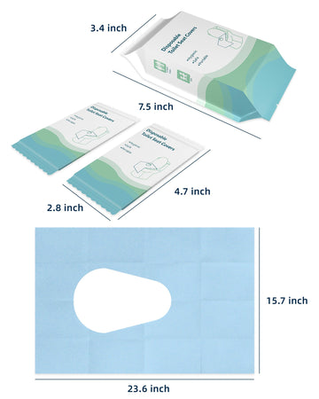 Flogoso 50 Pack Disposable Toilet Seat Covers 16X24 Inch Extra Large Individually Wrapped Toilet Seat Shields Travel Accessories