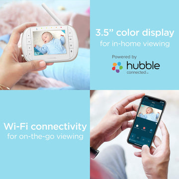 Motorola Indoor Baby Smart Video Baby Monitor With Wi-Fi & 3.5' Color Lcd Parent Unit, Night Vision, Two-Way Audio, Room Temper