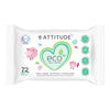 Attitude Biodegradable Baby Wipes, Plant Based Unscented Diaper Wipes For Babies And Newborn, Dermatologically Tested, Vegan, 72
