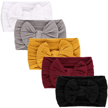Dreshow Bqubo Baby Nylon Headbands Hairbands Hair Bow For Girls Newborn Infant Toddlers Hair Accessories