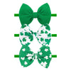 Yanjie St. Patrick'S Day Baby Girl Clover Headbands Shamrock Printed Baby Girl Bow Green Infant Headband St.Patrick Wide Hairban