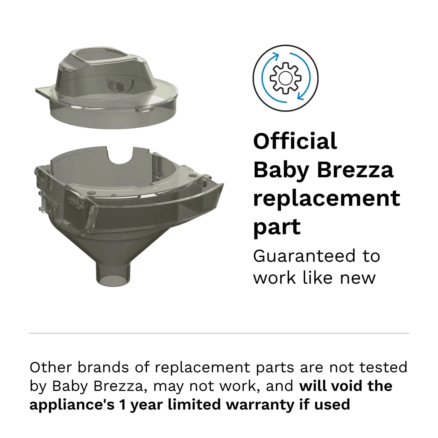 Baby Brezza Formula Pro Mini Replacement Funnel & Cover, Grey