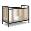 Storkcraft Pasadena 3-in-1 Convertible Crib (Black with Driftwood) - GREENGUARD Gold Certified, Converts to Daybed and Toddler B