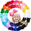 Oaoleer 20Pcs 8 Inch Hair Bows For Girls Grosgrain Ribbon Toddler Hair Accessories With Alligator Clips For Toddlers Baby Girls