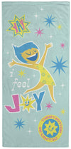 Disney Pixar Inside Out Bath Pool Beach Towel - Kids Super Soft & Absorbent 100% Cotton Towel With Joy, Measures 28 X 58