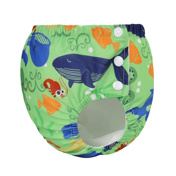 Durio Swim Diaper Washable Swimming Diapers Unisex Toddler Newborn Swim Diaper Reusable Girls Boy B Green Sealife 3-6 Months