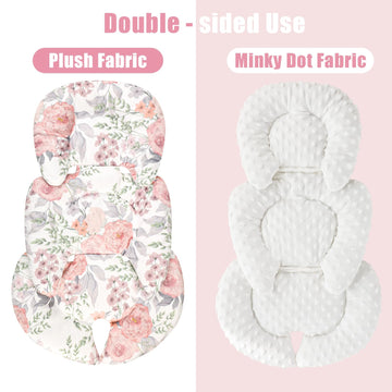 Infant Car Seat Insert, Hnhuaming Baby Car Seat Head & Body Support For Newborn, Ultra Soft Reversible Preemie Carseat Insert Cu