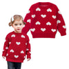 Simplee Kids Baby Girls' Valentine'S Sweater Red Pullover Coat Cotton Sweater Patterns To Knit Heart For Autumn Fall And Winter