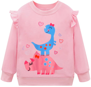 Retsugo Toddler Girls Outfits Girls Dinosaur Clothes Long Sleeve Dino Tshirt And Pants 2Pcs Dinosaur Outfit For Girls Clothes Fa