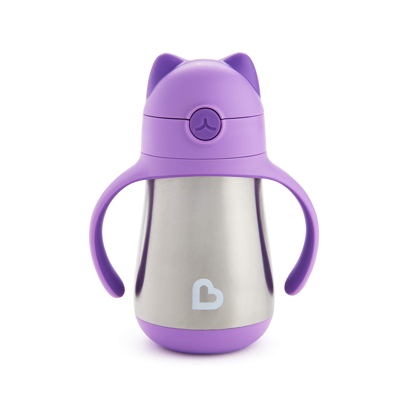 Munchkin? Cool Cat? Toddler Sippy Cup With Straw Cup, 8 Ounce, Stainless Steel, Purple