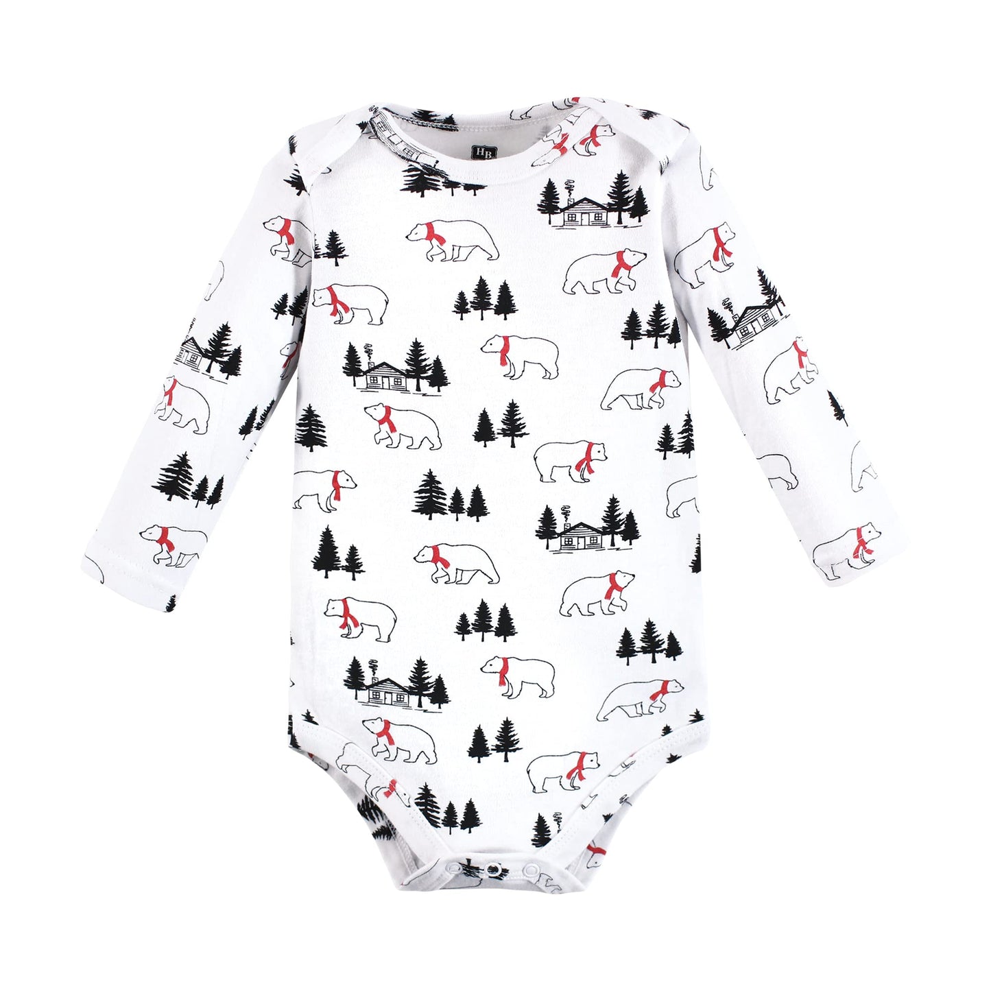 Hudson Baby Baby Cotton Layette Set, Buffalo Plaid Bear, 9-12 Months