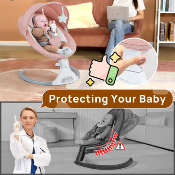 Baby Swings Baby Swing For Infants,5 Speed Portable Swing For Baby Boy Girl Swing With Music Speaker And 12 Preset Lullabies