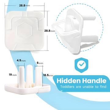 30 Pack Outlet Covers Baby Proofing With Pull Handle- Plug Covers Baby Proofing- White Baby Proof Outlet Covers 3 Prong Child Pr