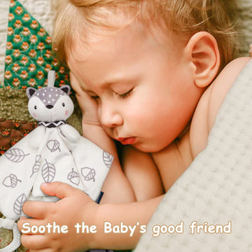 Fvntuey Baby Shower Gifts, Baby Boy Gifts Basket Includes Newborn Blanket Baby Lovey Security Blanket Wooden Rattle Toy, Funny B