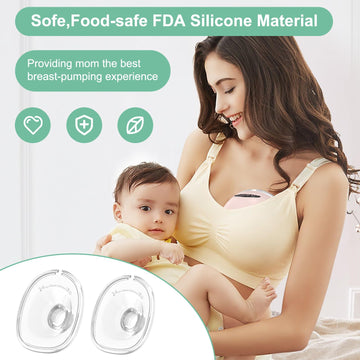 Pdfans Flange 24Mm Parts 2Pcs Silicone Breast Shield Compatible With Mommed/Tsrete S21/S18/S19 Series Wearable Breast Pump Repla
