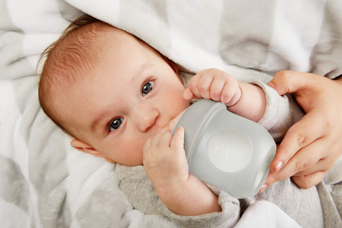 Boon Nursh Reusable Silicone Baby Bottle With Collapsible Silicone Pouch Design - Everyday Baby Essentials - Stage 1 Slow Flow B