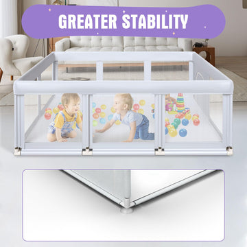 Hiaksedt Large Baby Playpen 74X50 Inch Playpen For Babies And Toddlers, Play Yards For Indoor & Outdoor With Zipper Gates, Breat