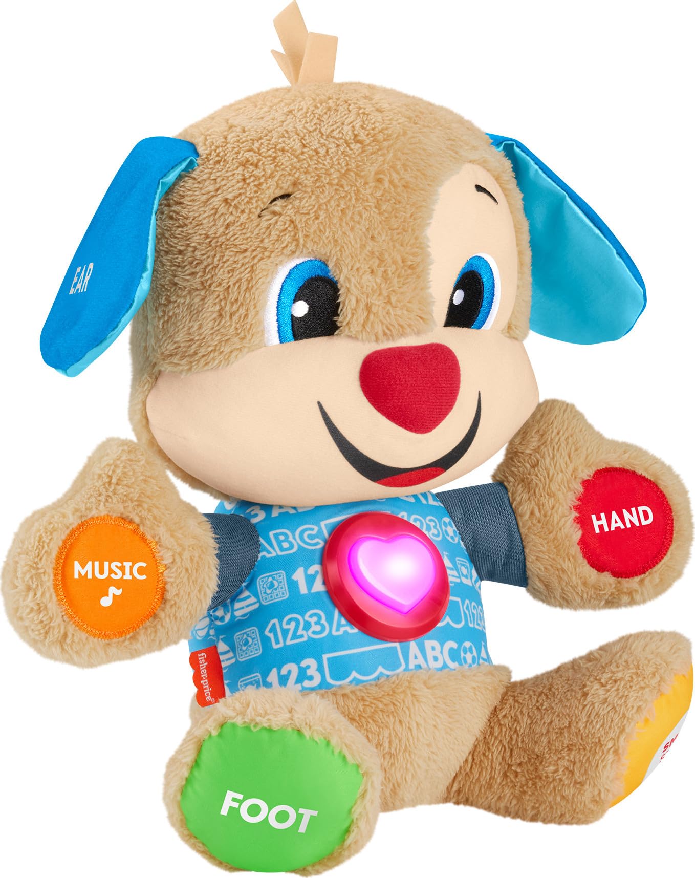Fisher-Price Baby Learning Toy Laugh & Learn Smart Stages Puppy Musical Plush with Lights & Educational Songs for Infants Ages 6