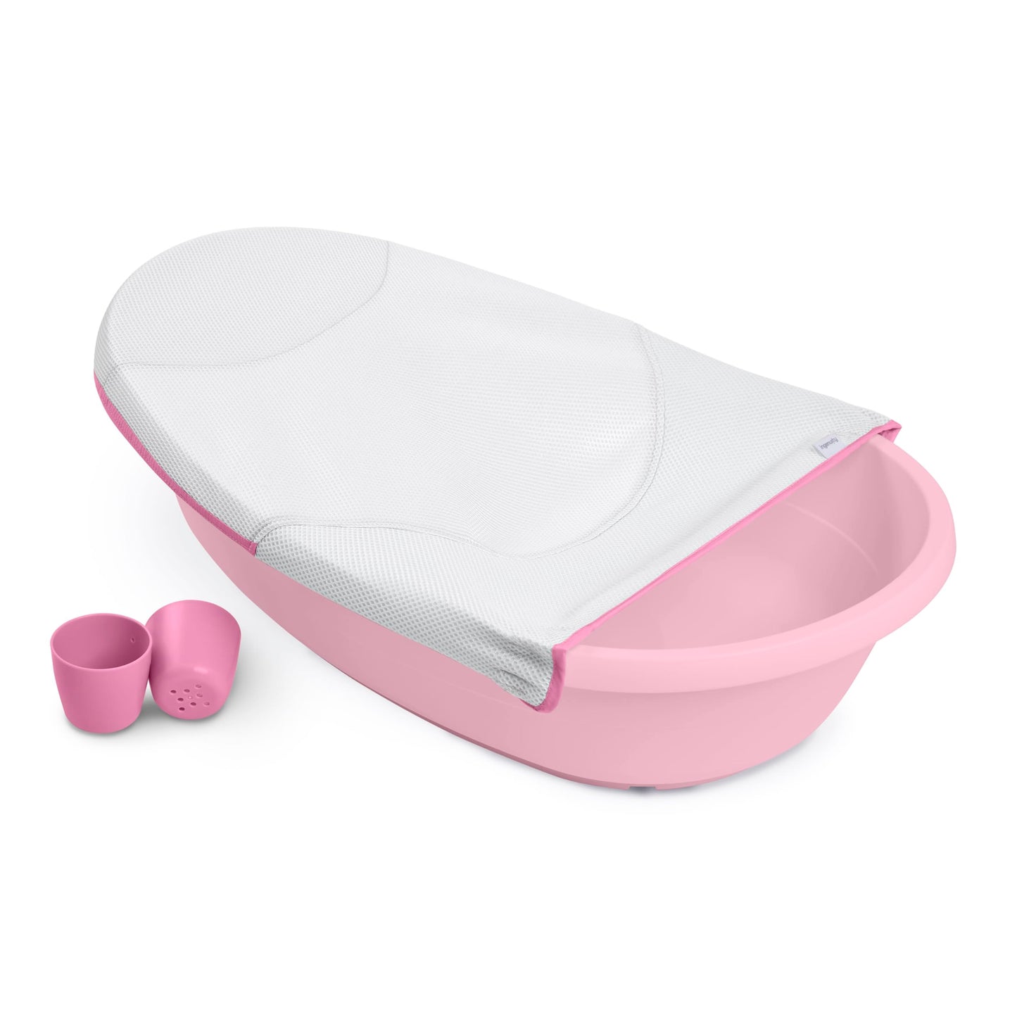 Ingenuity Room to Soak 4-in-1 Baby Bath Tub in Pink, Newborn to Toddler, Adjustable Full Coverage Sling, Supportive Seat, Includ