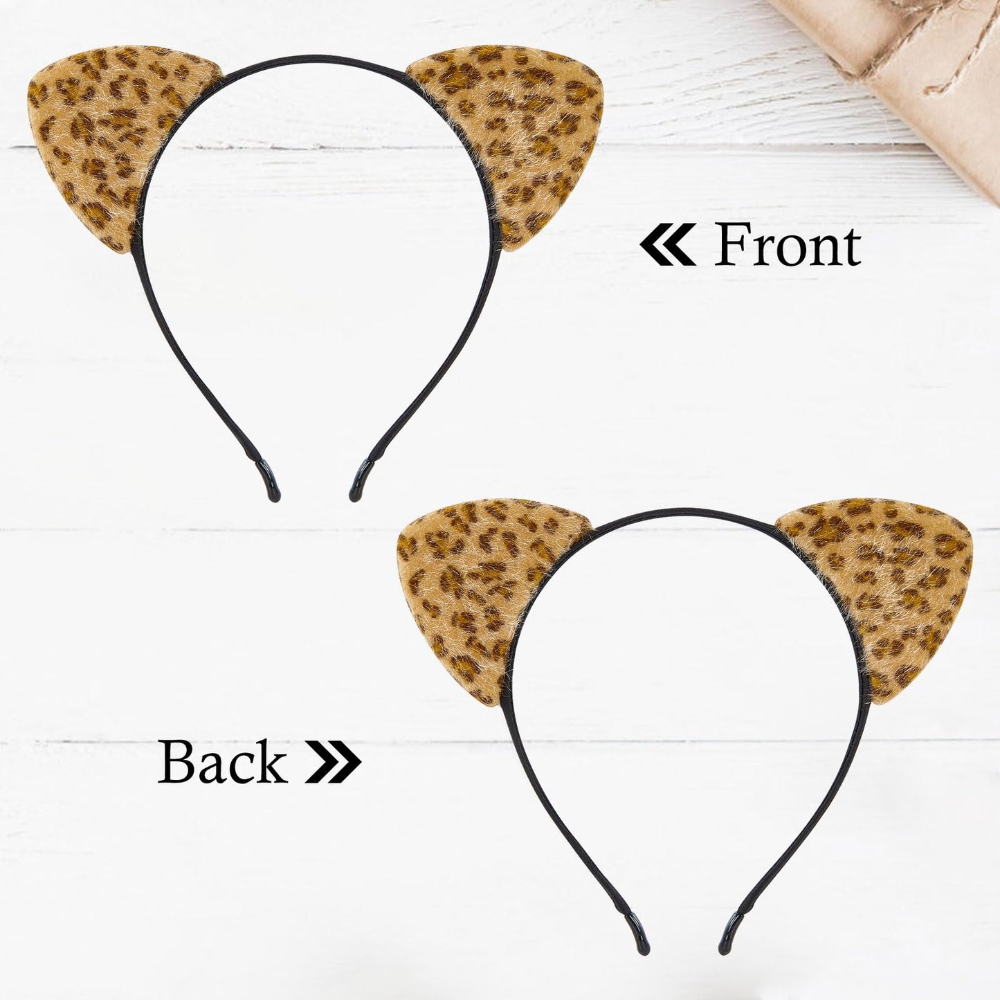 Fanyity Leopard Ears Headband, Cheetah Ears, Animal Ears For Girls & Women Halloween Costume Cosplay Or Party Decoration (Leopar