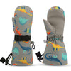 Winter Kids Waterproof Gloves For Boys Girls Snow Ski Toddler Baby Mittens Outdoor For Infant Teens 1-5T (N-Grey Orange Dinosaur