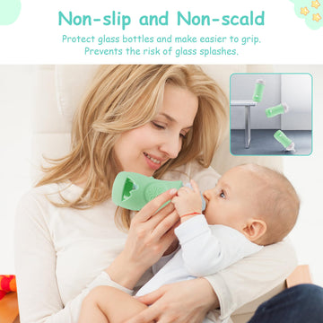 2 Pack Silicone Sleeves For Philips Avent Glass Natural Baby Bottle 4Oz, Food Grade Silicone, Bpa Free Glass Baby Bootle Sleeve,