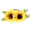 Tieback Daisy Flower Crown Elastic Sunflower Flower Headband Baby Girl Toddler Floral Crown Wreath Newborn Hair Accessories (Sun