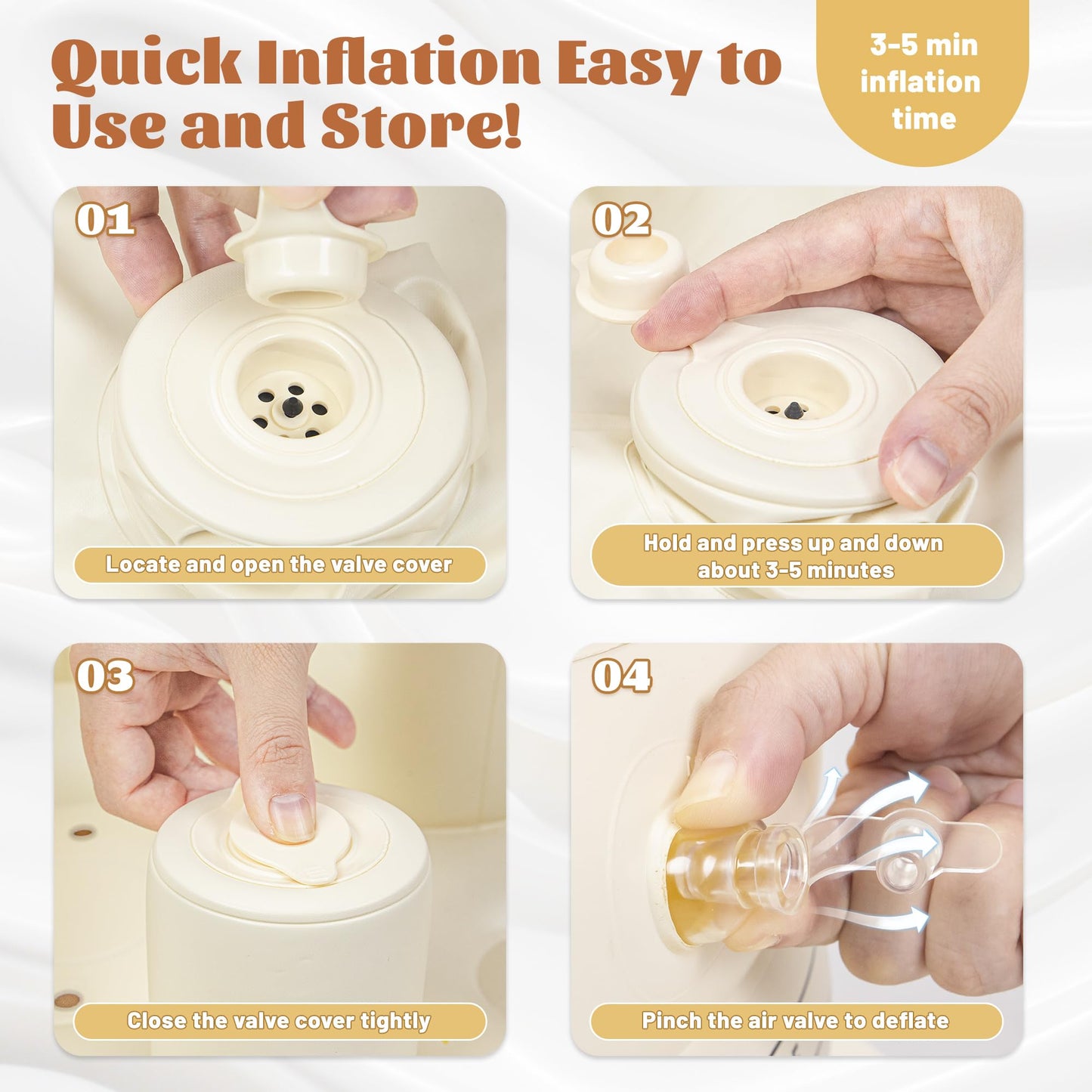 Josen Inflatable Baby Seat For Babies 3 Months & Up, Baby Floor Seats Learn To Sit Up, Portable Infant Feeding Shower Chair, Blo