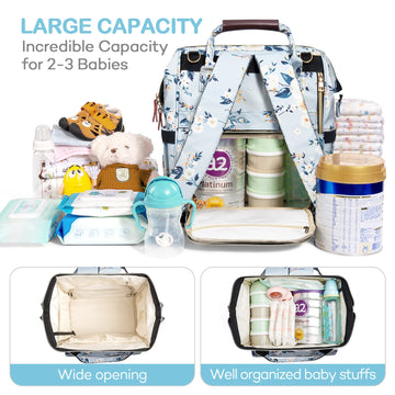 Litbear Diaper Bag Backpack, Fashion Large Capacity Multifunction Nappy Bags