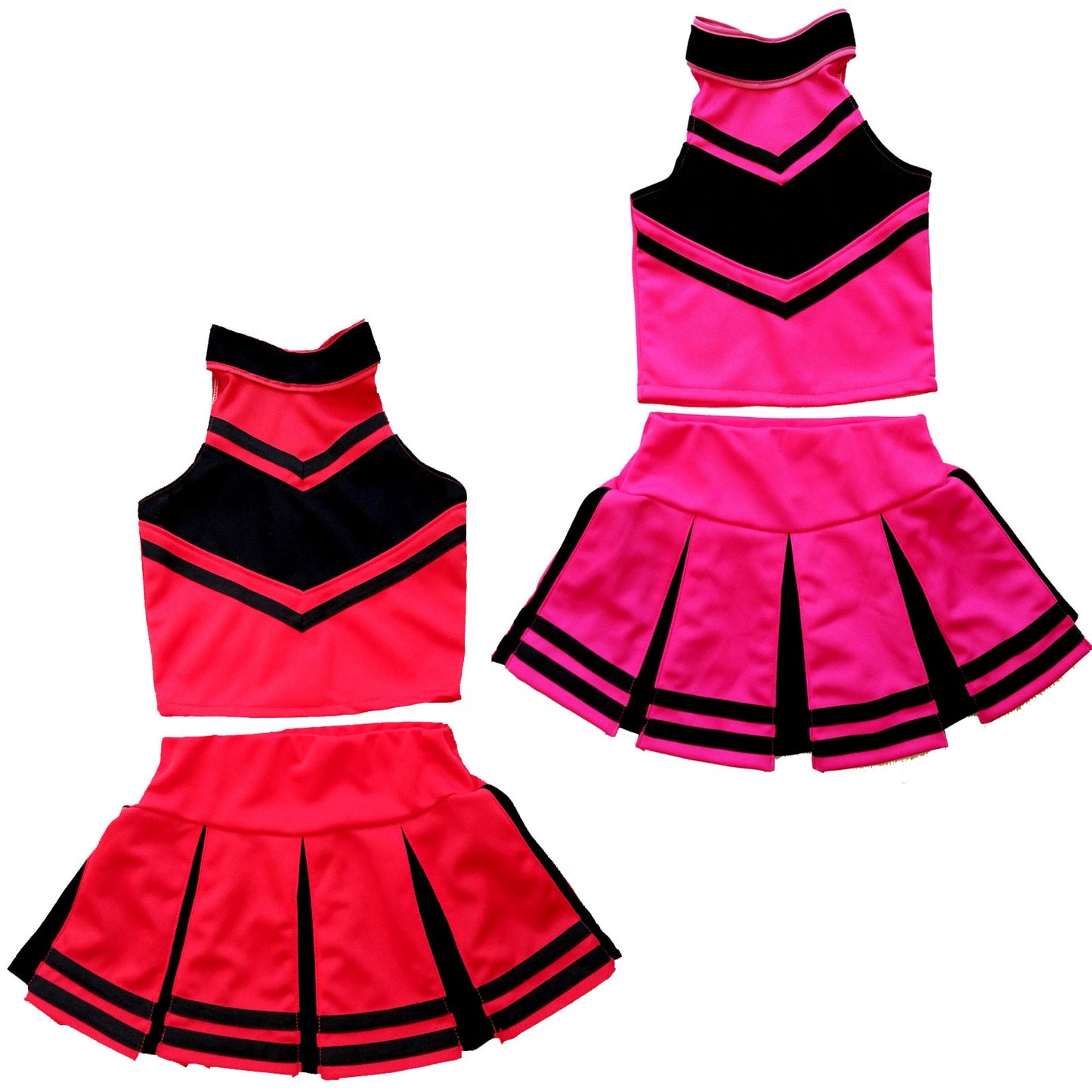 Total 2550 Little Girls' Cheerleader Cheerleading Outfit Uniform Costume Cosplay Halloween Red/Black (L / 8-10)