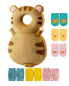Junneng Toddler Baby Head Protector Pad Safety Cushion With Knee Pads&Anti-Slip Socks (Tiger),6 Months-3 Years