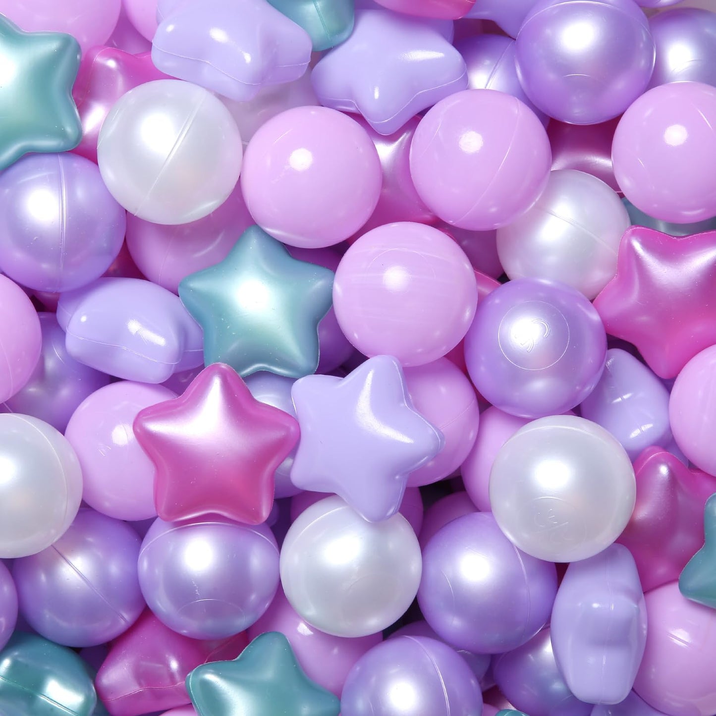 Realhaha Ball Pit Balls 50 PCS, Star Shapes for Babies Kids Playpen Plastic Balls for Babies Ball Pool Puppy Playballs,Purple