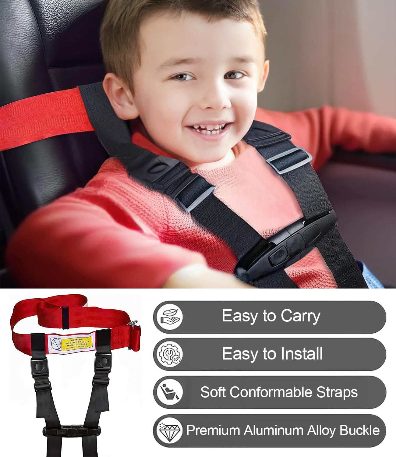 Child Airplane Safety Travel Harness, Toddler Travel Restraint, Airplane Safety Harness For Kids, Toddler Flying Safety Device T
