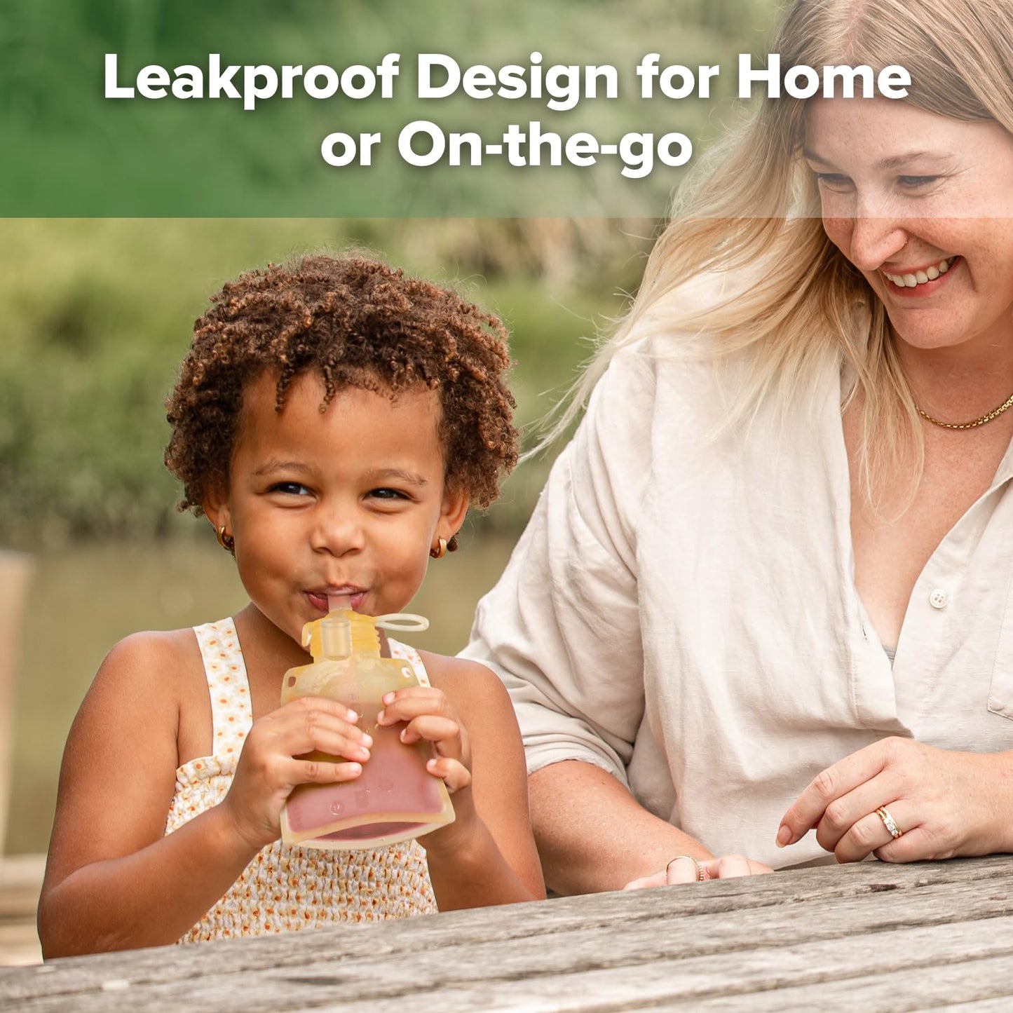 Haakaa Reusable Pouches For Baby Food, Food Grade Silicone, 4Oz,4 Pack,6M+(Banana)