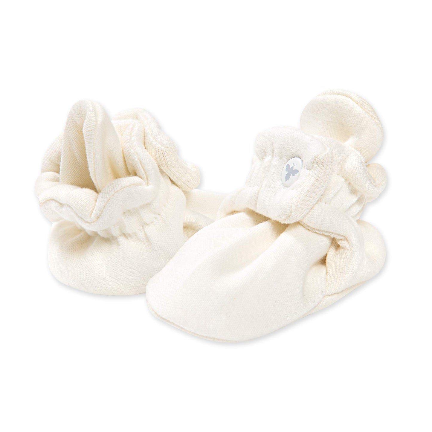 Burt'S Bees Baby Baby Boys Booties, Organic Cotton Adjustable Infant Shoes Slipper Sock, Eggshell White, 3-6 Months Us
