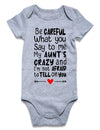 Unicomidea Baby Rompers Infant Baby Girls Bodysuit Funny Letter Of Be Careful What You Say Softy Baby Short Sleeve Outfit Toddle