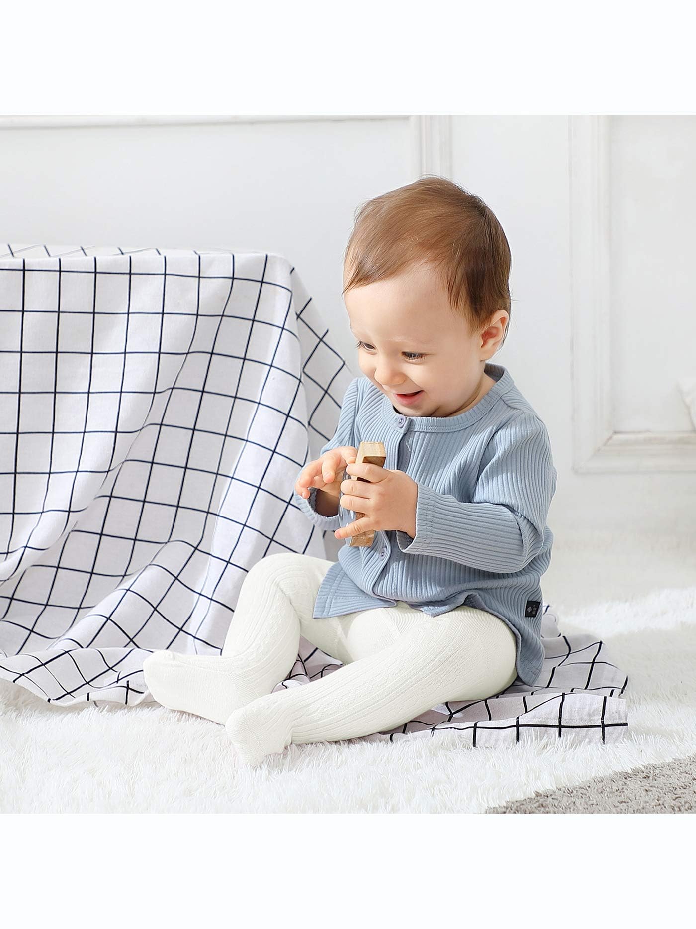 American Trends Baby Girl Tights For Toddler Newborn Infant Tight Warm Cable Knit Baby Leggings Winter Pants Stocking Solid Milk