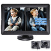 Baby Car Camera for 2 Kids, 7 Inch Ultrawide Display Dual Channel Car Baby Monitor with 2 IR Night Vision Cameras, 1080P Car Cam