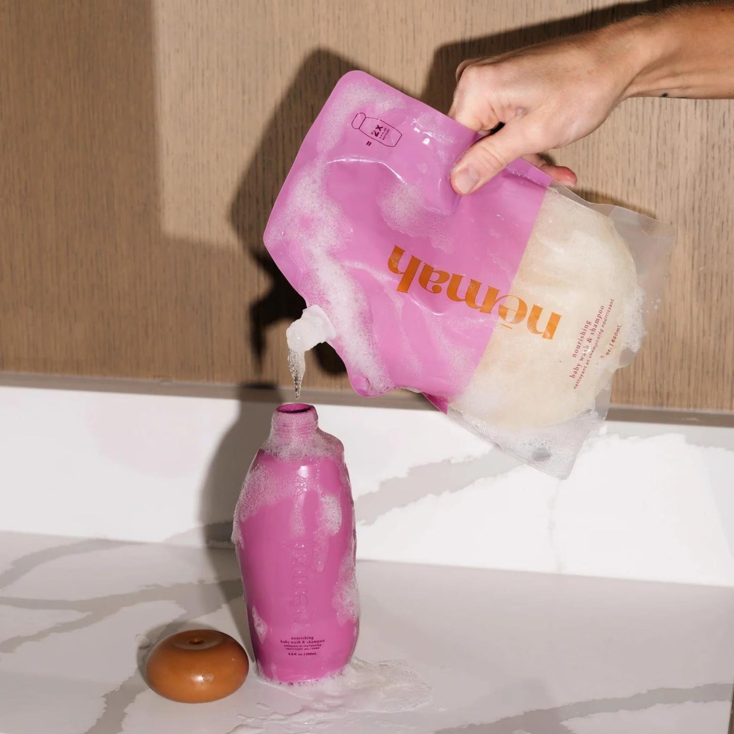 Nemah - 2-In-1 Baby Soap And Shampoo Refill - Tear-Free Baby Body Wash And Shampoo With Actismart Chamomile, Jojoba Oil, & Activ