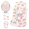 Infant Car Seat Insert with 3 Strap Covers, 3 in 1 Reversible Rainbow Baby Car Seat Head Support for Newborn, Baby Girl Newborn