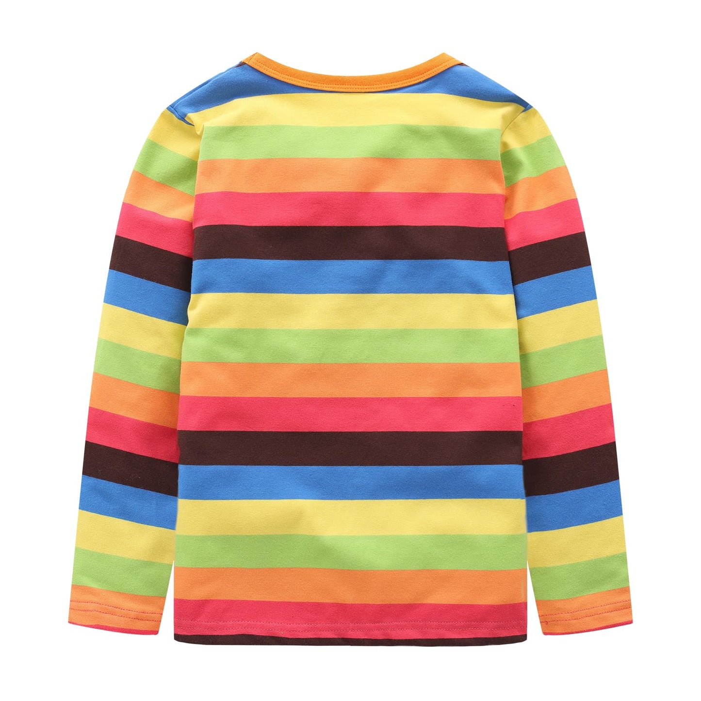 Baby Boys Rainbow Striped Tshirts Kids Boys Long Sleeve Cotton Shirts Unisex Crew Neck T-Shirts For Halloween Rainbow Novelty 12