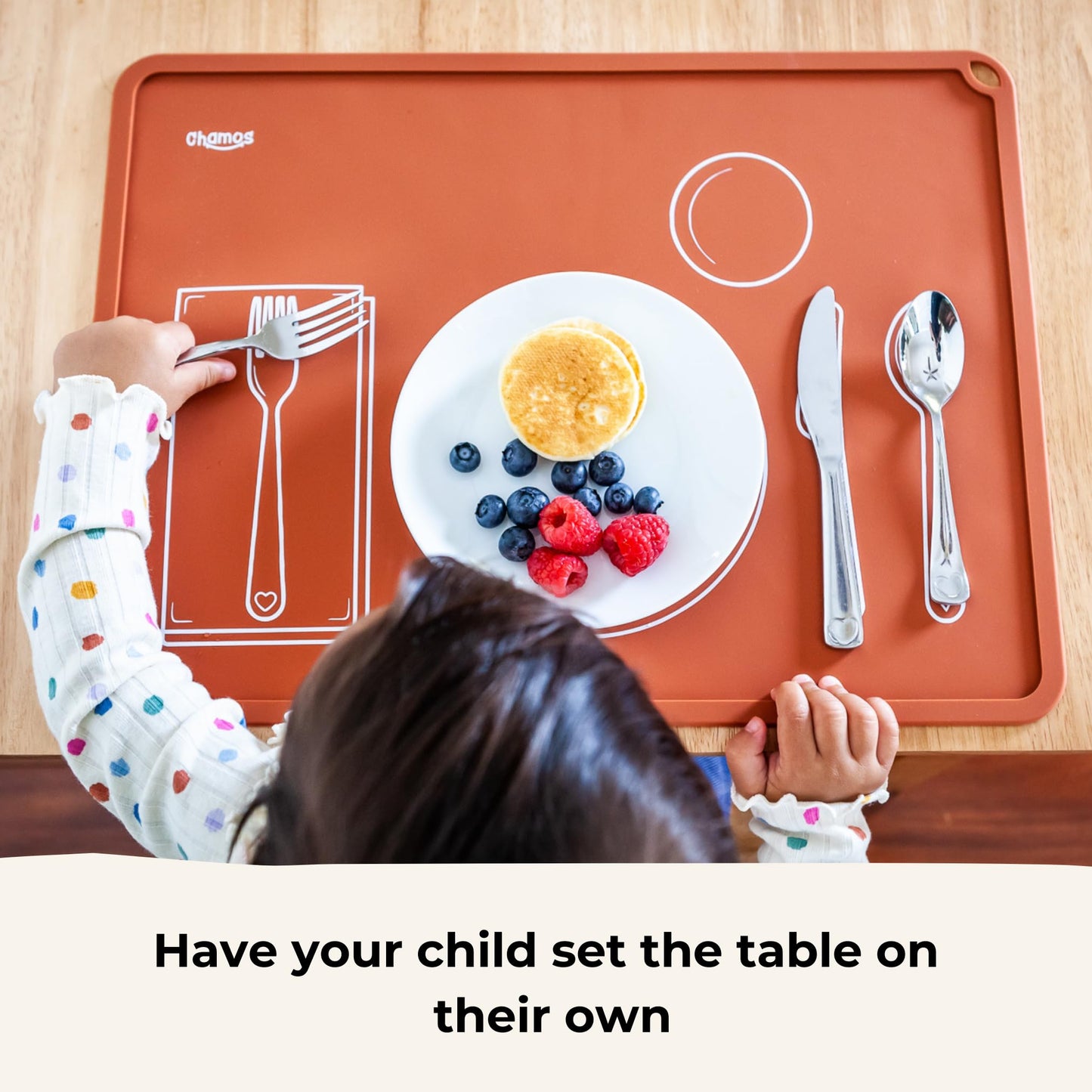 Chamos Silicone Placemats For Toddlers And Kids - Montessori Placemat - Non-Slip - Single (Purple)