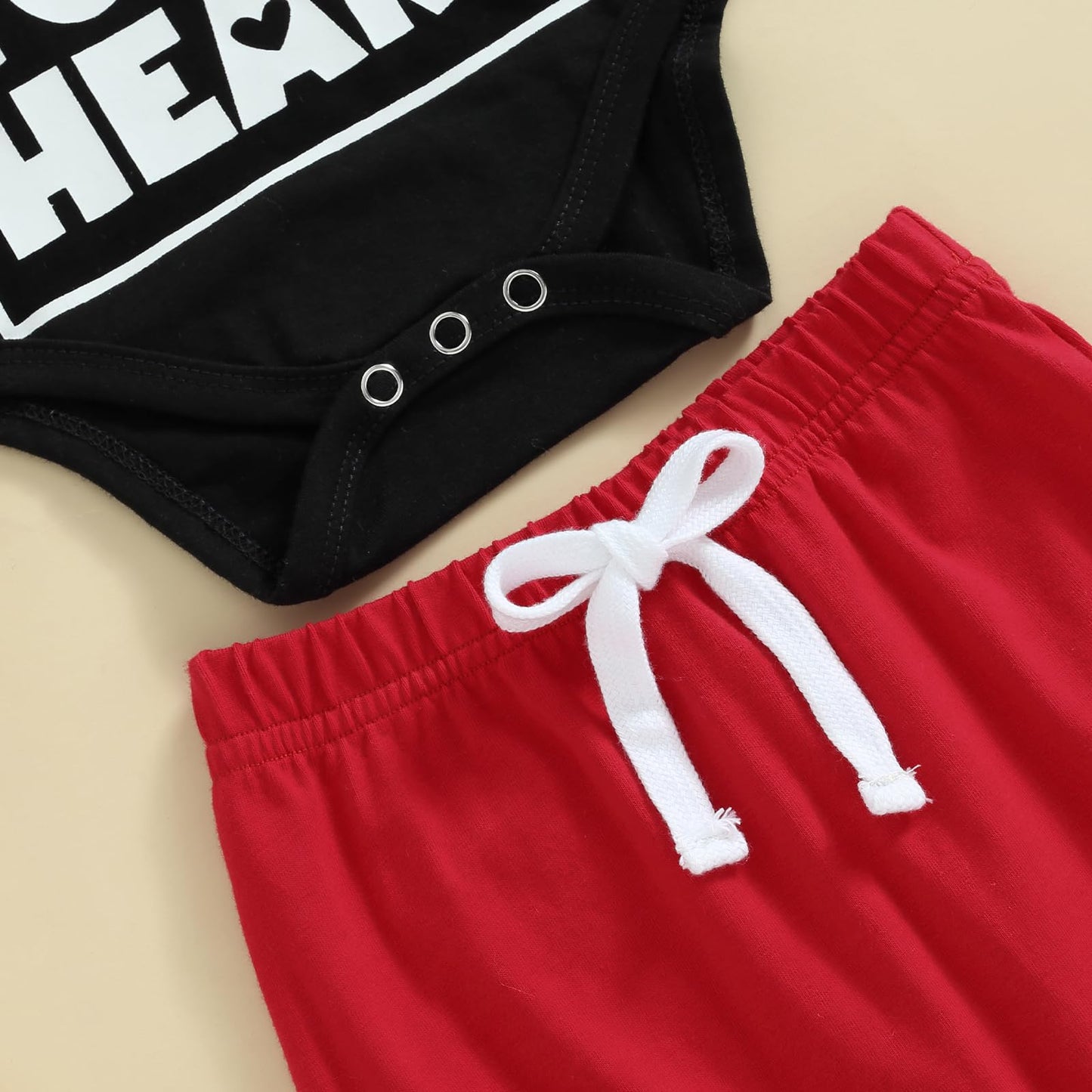 Mr. Steal Your Heart Baby Boy Outfit Newborn Valentines Day Long Sleeve Romper Pants Hat 3 Piece Clothes Set (Black, 12-18 Month