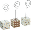 New Arrivals Small Photo Blocks, Set of 3, Blue/Chocolate