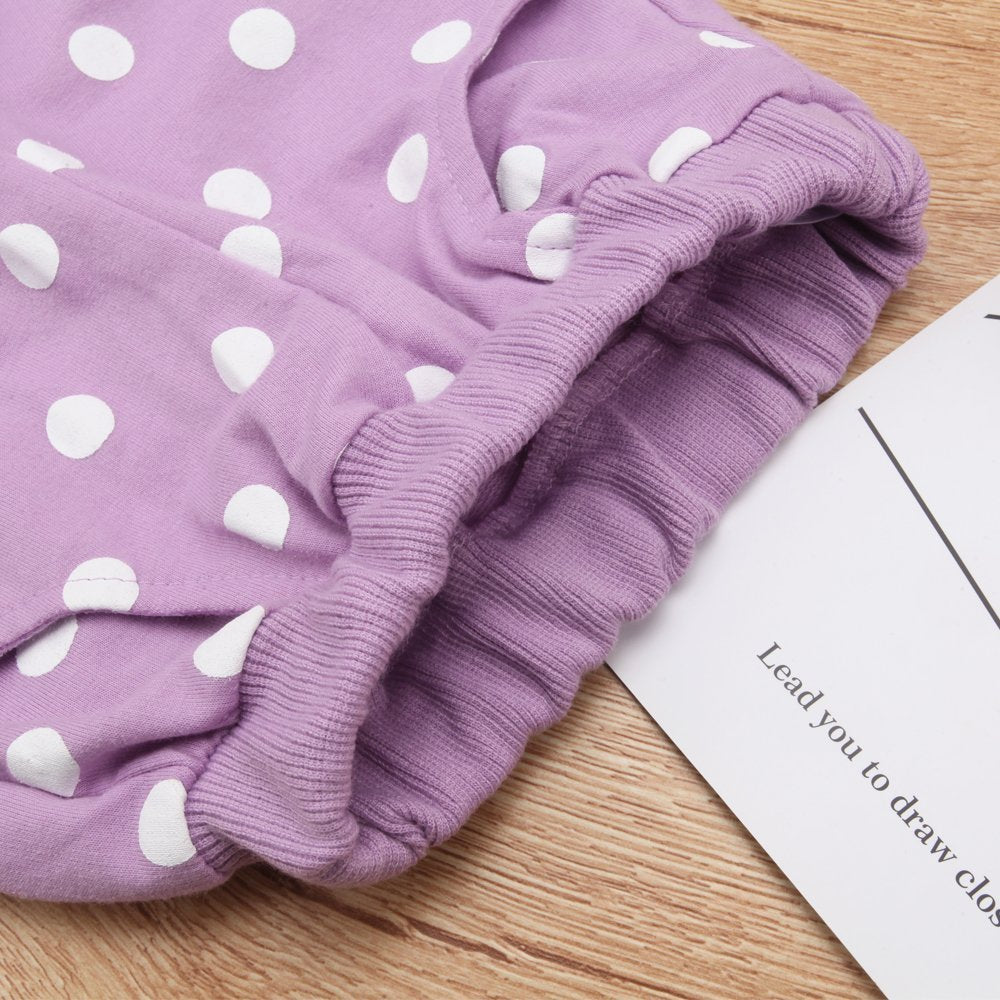 Mh-Lucky Baby Girl Clothes Infant Outfits Set 2 Pieces Long Sleeved Tops + Pants (18-24 Months, Purple)