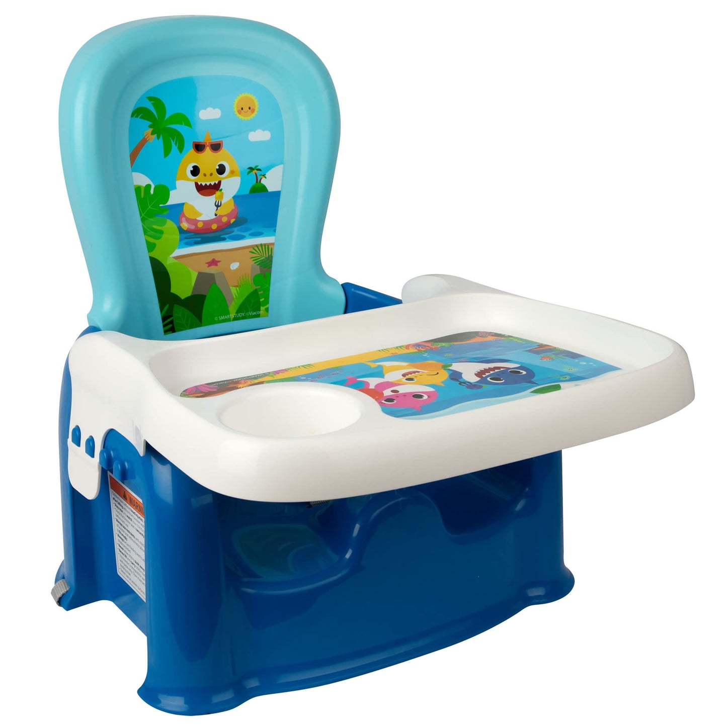 The First Years Pinkfong Baby Shark Mealtime Baby Toddler Booster Seat with Adjustable Tray - Portable Booster Seat for Dining T