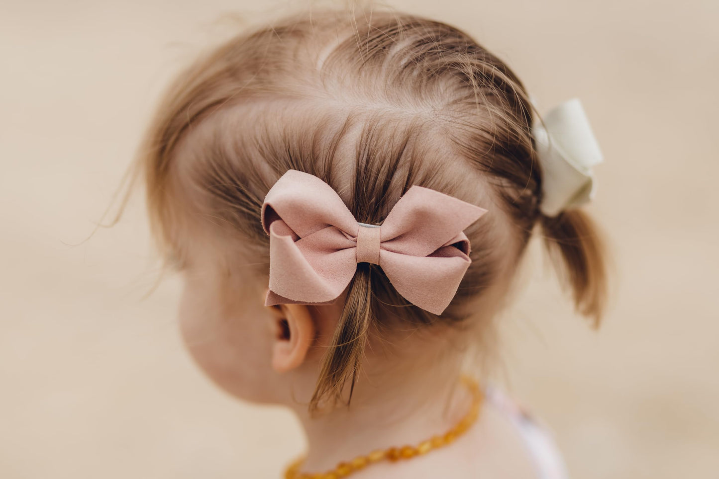 California Tot Set Of 4 Faux Suede 3D Bow Clips For Toddlers, Girls (3D Set Of 4)