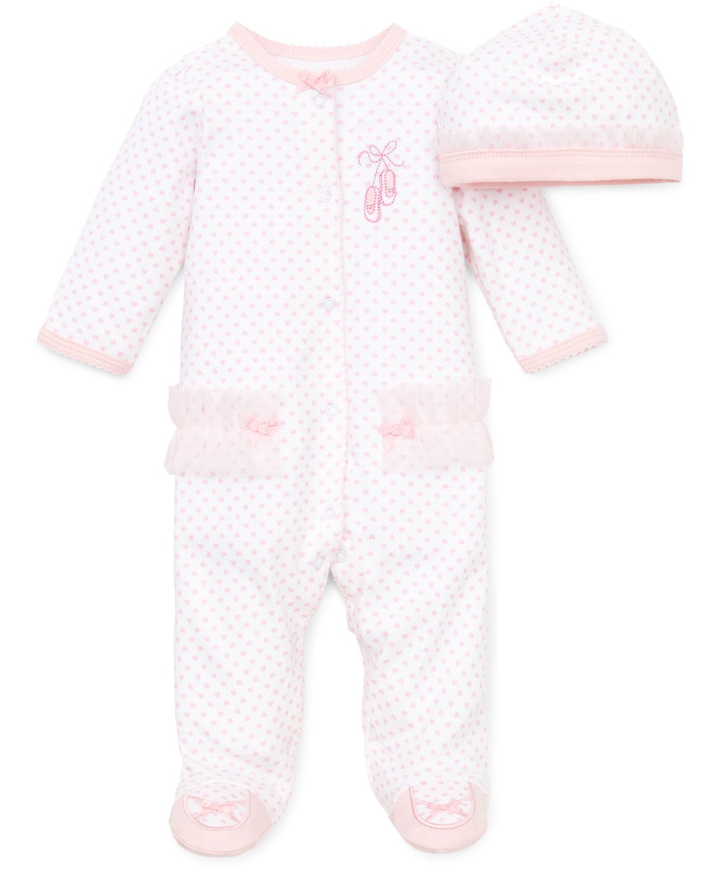 Little Me Baby Clothes & Outfits - Girls One Piece Hat & Footed Sleeper Pajamas - 6 Months, Prima Ballerina