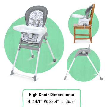 Ingenuity Trio Foldaway 6-In-1 Baby High Chair, 6 Ways To Use, Toddler Chair, Foldable Legs, 6M-5Y - Quill