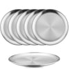 Haware 18/8 Stainless Steel Plates, 6-Piece Metal 304 Dinner Dishes For Kids Children Toddlers, 9 Inch Feeding Serving Camping P